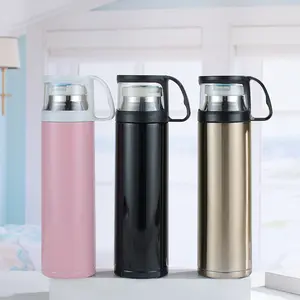 Рекламный персонализированный термос из нержавеющей стали на заказ, вакуумные фляжки, двухслойная переработанная дорожная бутылка для горячей и холодной воды