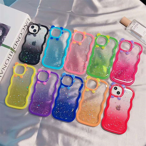 Nouveau Macaron Couleur Ondulé Bordure Mobile Téléphone Cas Transparent Estuches Para Celular Téléphone Cas Pour iPhone 15 14 13 12 11 Pro Max - Product Image 1