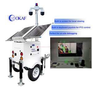 USA Standard Mobile Solar <b>CCTV</b> Surveillance Camer Construction Monitoring <b>Security</b> Tower OK-PRO7 Mobile Surveillance to - Product Image 5