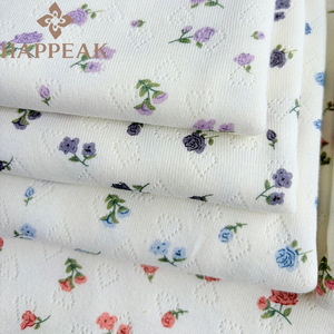 Vải dệt kim cotton mềm mại HAPPEAK, họa tiết hoa hồng vintage, kiểu dáng ren, in hoa, chất liệu jersey dành cho quần áo trẻ em và đồ ngủ - Product Image 2