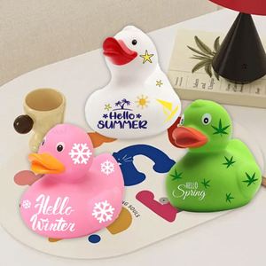 Jouet de bain lesté et couineur en caoutchouc, 3 pouces, quatre saisons, écologique, avec logo personnalisé imprimé, best-seller promotionnel - Product Image 3