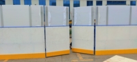 Barrières de patinoire de hockey anti-UV, mur de hockey sur glace, système de panneaux de protection mobiles en HDPE