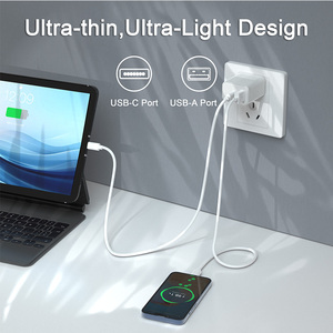 Envío rápido cargador usb-c PD 20W puerto dual USB A + C carga rápida USB C PD 20W cargador para todos los teléfonos móviles - Product Image 3