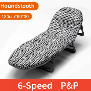 Lit de camping pliant HANTU MEISHI, lit simple d'extérieur, chaise longue portable simple pour la sieste au bureau, lit d'allaitement, style américain, en métal - Product Image 6