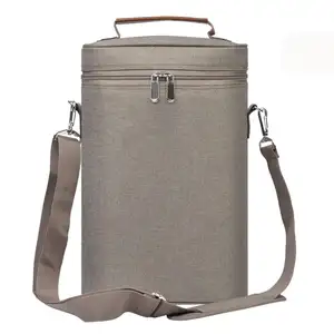 OEM Non-Woven Aluminum Foil Logotipo personalizado Waterproof Isolated Wine Tote Carrier Box Cooler Bag com alça e alça de ombro