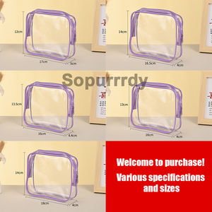 Bolsa de Cosméticos de Viaje de PVC de Gran Capacidad con Logotipo Personalizado, Bolsa de Almacenamiento de Maquillaje Portátil con Cierres, Bolsas de Aseo Transparentes - Product Image 6