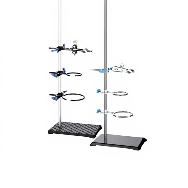 Iron Stand Stainless Steel Square Base Chemical Experimental Instrument Bracket Titration Stand for Tube Clip Cross Clamp