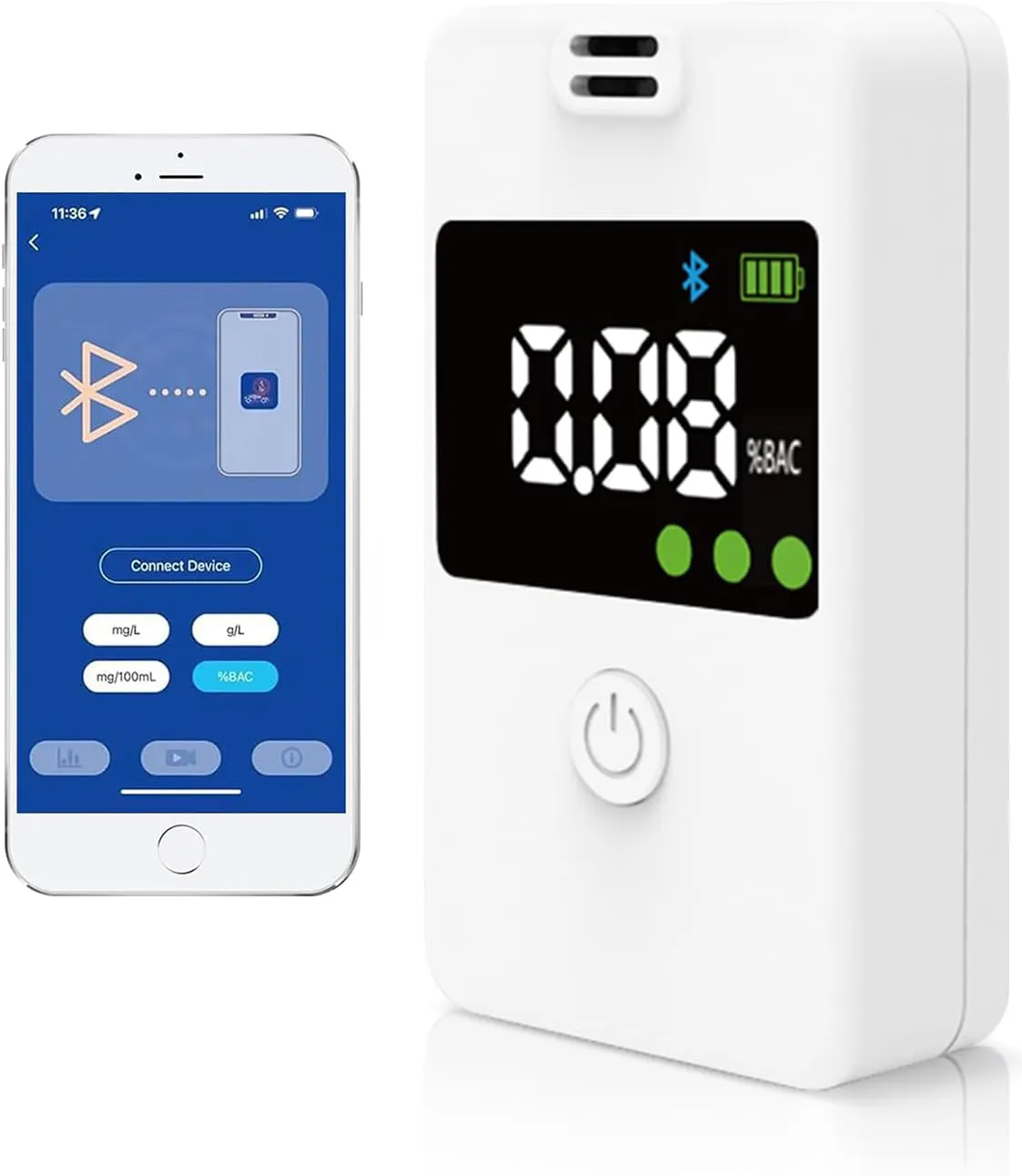 Alcootest testeur d'alcool professionnel avec connectivité Bluetooth détecteur d'alcool à affichage LCD numérique