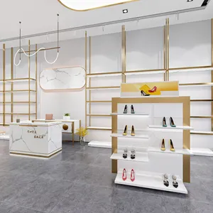 Yiree bajo costo mujeres tacón alto marca logo fácil montaje <span class=keywords><strong>KD</strong></span> panel madera bastidores zapatos estantes para tienda minorista exhibición - Product Image 1