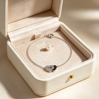 Bracelets de créateur pour femmes en argent sterling 925 plaqué platine avec breloque en zircon et cadeau pour les occasions festives