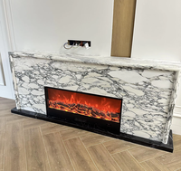 Cheminée en marbre blanc Arabescato italien classique, décoration intérieure de villa, pierre naturelle, manteau de cheminée