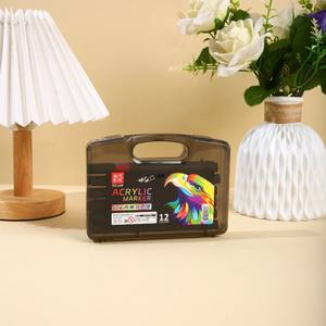 Bview Art Acrylique Marqueur Set Fine Aquarelle Stylo Opaque En Plastique Tête Souple Peut Être Empilé pour Papier Coloré - Product Image 5