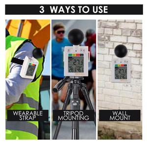 Mètre d'indice de chaleur WBGT portable numérique, moniteur de stress thermique avec boule noire en ABS et sangle de bras pour la sécurité au travail en extérieur - Vente chaude - Product Image 4