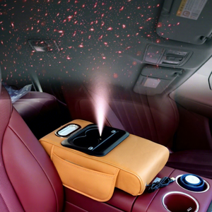 Xiantong CT-ARB003 Starry Top - Alfombrilla de Cuero Acolchada con Diamantes para Reposabrazos Central de Coche, con Carga Inalámbrica, Portavasos y Almacenamiento para Teléfono - Product Image 1