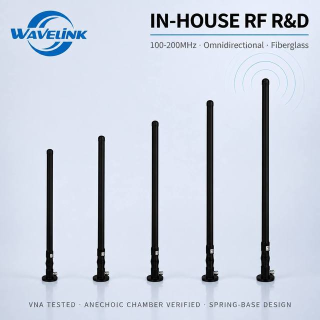 Spring Based Anti Drone FPV 100-200MHz Omnidirectional Fiberglass Antenna for Jamming System