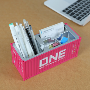 Porte-stylos en forme de conteneur GREAT FUN, boîte de rangement de bureau en ABS, cadeau d'affaires personnalisable avec logo - Product Image 2