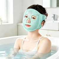 Masque facial rafraîchissant en gel de plastique réutilisable, compresse de glace pour le visage entier |   Masque de soin de beauté doux et flexible