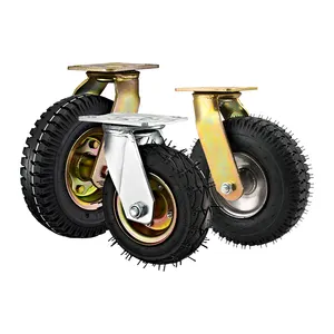 6" 8" 10" Industrial Wheel Inflatable Wheel Pneumatic Casters Pump Caster Trolley Swivel Caster Wheel