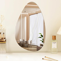Personnalisé Moderne Pleine Longueur Sans Cadre Asymétrique Ondulé Verre Mur Miroir Argent Motif Design Chambre Salle De Bains Usage Décoratif