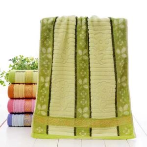 Serviette de toilette pour adulte en coton tissé à rayures colorées, antimicrobienne, absorbante, séchage rapide, pour la maison (jaune/rose/bleu/vert) - Product Image 3