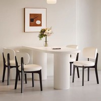 Mobilier moderne en bois massif salle à manger restaurant café chaises nordique rembourré tissu bois dossier incurvé chaise de salle à manger