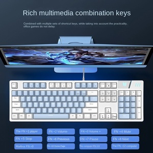 Teclado Mecánico Profesional para Videojuegos F2068pro, Teclado Completo sin Perforaciones, Doble Color, Eje Rojo, para Portátiles, Wolf Spider - Product Image 3