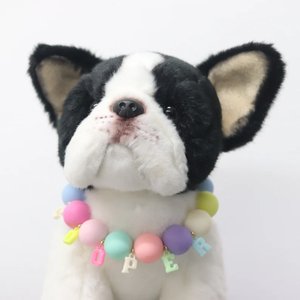 Collar con nombre personalizado para perro y gato, Collar de cuentas de arcoíris para cumpleaños, Collar de perro femenino, bonito y colorido, Collar para perro de fiesta en colores pastel - Product Image 3