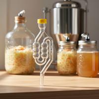 Bouchon à air en plastique à 6 chambres pour brasseur amateur, fermenteur de bière, valve d'échappement unidirectionnelle à joint d'étanchéité 1000ml AL6