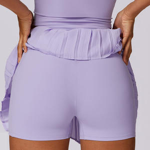 Hete Verkoop Snelle Droge Veiligheid <span class=keywords><strong>2</strong></span> In 1 Hoge Taille Geplooide Rok Golf Badminton Volleybal Tafeltennis Tenniskleding Rok Met Zak - Product Image 3