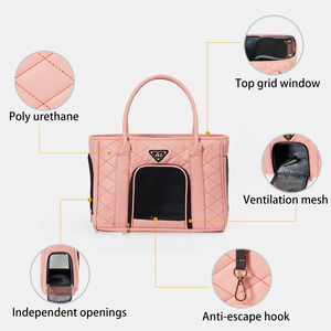 Bán Buôn Pet Túi Túi Da Sang Trọng Vải Thoáng Khí Mở Cửa Sổ Xách Tay Con Chó Mèo Du Lịch Ngoài Trời Tàu Sân Bay Biểu Tượng Tùy Chỉnh - Product Image 5