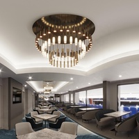 Lustre rond LED à 3 couches, décoration de Villa, hall d'hôtel moderne, luxe, grand projet personnalisé, lampe suspendue