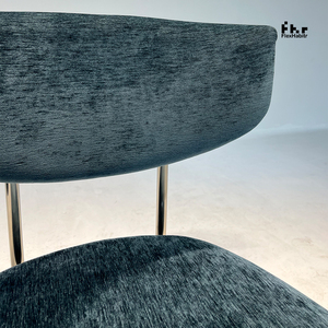 Modern Dark Green Velvet Dining <b>Chair</b> Curved <b>Back</b> Polished Silver Metal Legs for Restaurant Hotel - Product Image 6