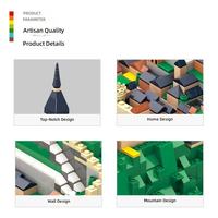 Set de Construcción Modular MOC de 1392 Piezas, Ladrillos Encajables, Edificio Panorámico en la Cima de una Colina, Bloques de Construcción para Niños, Juego STEM
