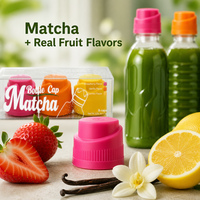 Bouchon de bouteille de matcha aromatisé, mélangeur de boisson portable sans sucre, 3 bouchons, vente en gros, marque privée OEM, mouture ultra-fine 1000 mailles, 7,5g
