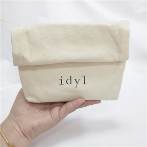 CH Organic Travel Makeup Pouch Natural Cotton Muslin <b>Envelope</b> Dust Bag With Magnet Button Closed Cloth <b>Gift</b> Packing Bag Custom - Product Image 3