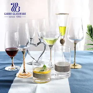 礼品订单透明装饰玻璃高脚杯酒杯手工制作优雅奢华香槟长笛婚礼派对