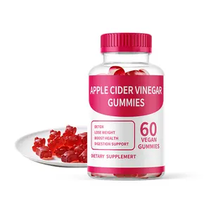 OEM Vegan Gummies jumlah besar Vegan murni 3G cuka cuka Apel dengan vitamin