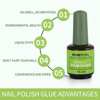 HONEY GIRL Vente en gros Marque privée 15ml Dissolvant de vernis gel UV Couche de base Non toxique Séchage rapide Application facile