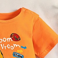 Jumpsuit Bayi Summer Infant Bermotif Mobil 100% Katun dengan Kancing Tekan untuk Bayi Laki-laki