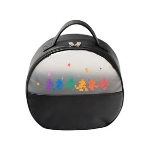 Portable 21x10x23cm <b>Large</b> Capacity Professional Textured Matte Printed PU Cartoon Zipper Lady Patchwork <b>Makeup</b> <b>Bag</b> - Product Image 1