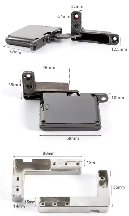 Gun black: Hinge + Corner bracket
