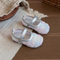 Chaussures Mary Jane pour filles, style fleur, en maille, couleur unie, avec perles, pour l'été – Vente en gros usine