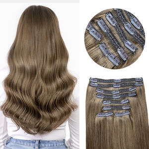 K.SWIGS Premium Double Drawn 100% Human Chinese <b>Hair</b> <b>Clip</b>-<b>in</b> <b>Extensions</b> Natural & Blonde <b>CLIP</b> <b>HAIR</b> - Product Image 1