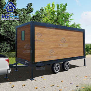 รถพ่วงตู้คอนเทนเนอร์สำเร็จรูปขนาดเล็กบ้านบนล้อเหล็กน้ำหนักเบาเคลื่อนย้ายได้หรูหราบ้าน - Product Image 1