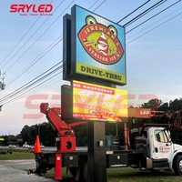 Affichage LED numérique extérieur étanche double face sur poteau pour publicité, 4m x 3m, pour projets aux États-Unis (P4, P5, P6, P8, P10)