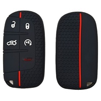 Étui de clé en silicone à texture nid d'abeille avec 4+1 boutons, compatible avec Jeep Cherokee/Compass/Grand Cherokee/Grand Commander