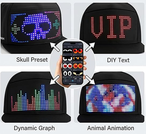 LED <b>Hat</b> <b>Light</b> Up Baseball Cap Flash Glow <b>Hat</b> USB Charging App Programmable LED Message <b>Hats</b> Scrolling LED Display Caps - Product Image 3