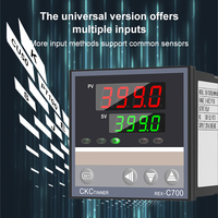 Controlador de Temperatura Industrial Digital Inteligente PID RKC 220V RELAY REX--C700 Termostato con Salida de Relé SSR