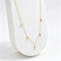 Collar de Lujo Personalizado de Oro de 18K con Circonitas Baguette Delicadas, Cadena Fina con Colgante, Gargantilla, Joyería de Regalo que No se Deslustra