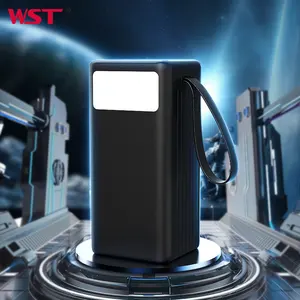 WST LED Lighting 50000 mah Power Bank Outdoor Mobile Portable Phone Charger High Capacity Power Bank 50000mah Fast Charging